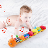 Milo & Moon™ Rups – Educatief & Speels - Sensorische pluche rammelaar - muziek rups