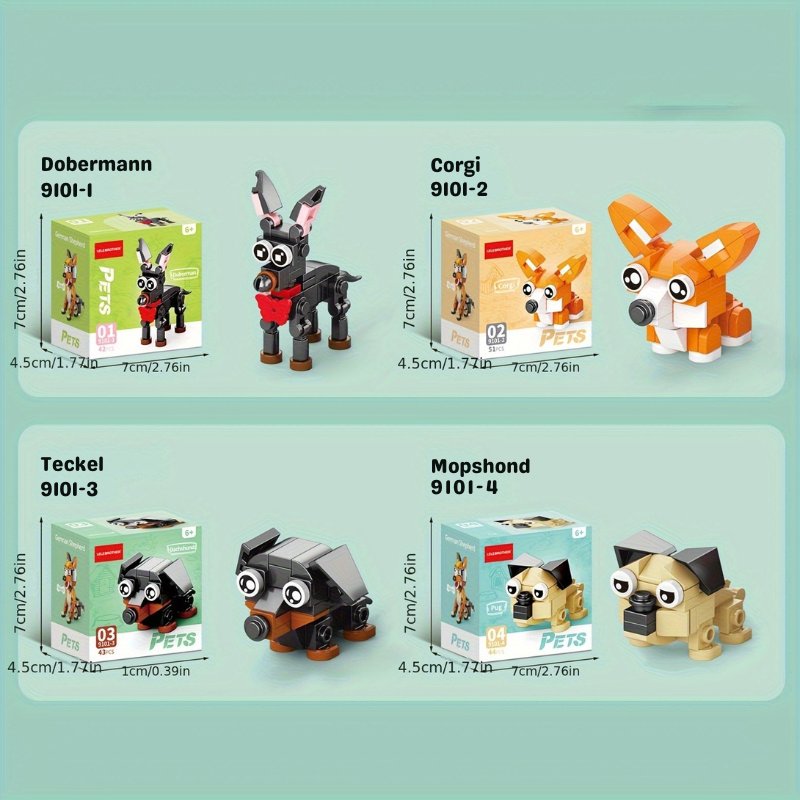 MiniPets™ – 10-in-1 Dierfiguren Bouwset