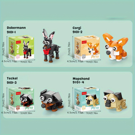 MiniPets™ – 10-in-1 Dierfiguren Bouwset