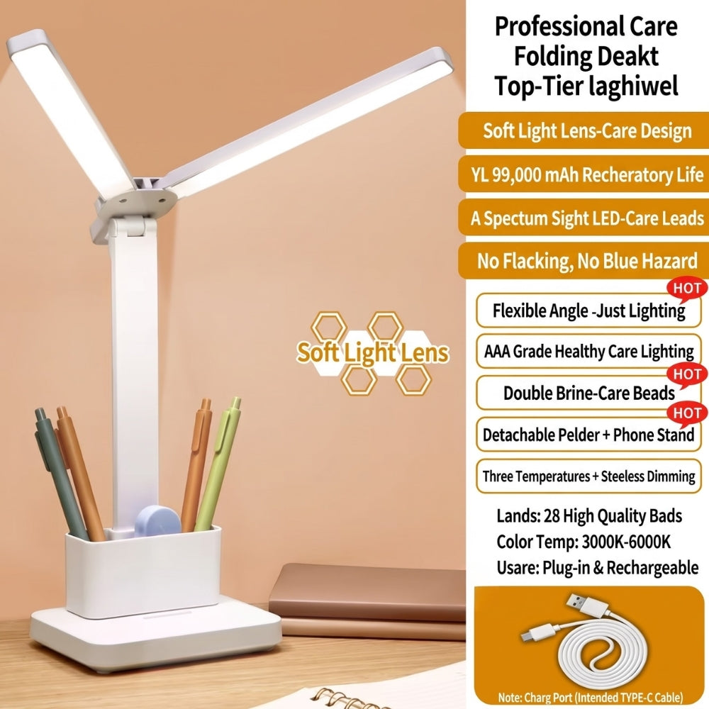 PenGlow – Opvouwbare Bureaulamp met Pennenhouder