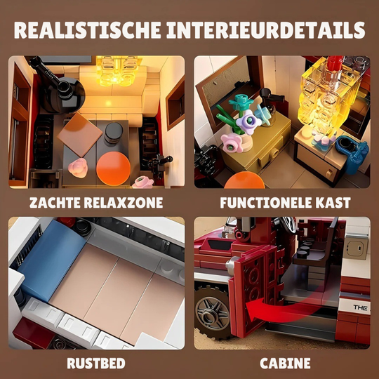CamperLux™ – 880-delige Luxe Camper Bouwset – Inclusief Verlichting & DIY Model