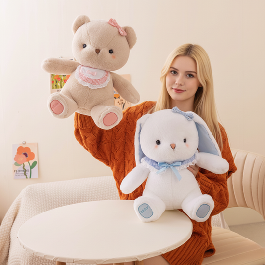 SweetBib – Beer & Konijn Knuffels met Strik