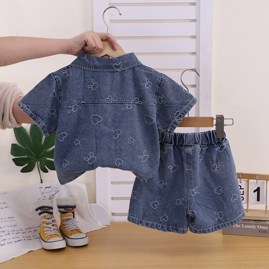 HeartDenim – 3-delige Denim Kledingset voor Kinderen