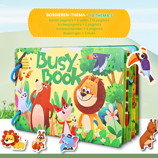 QuietLearn – Montessori Busy Book met Herbruikbare Stickers