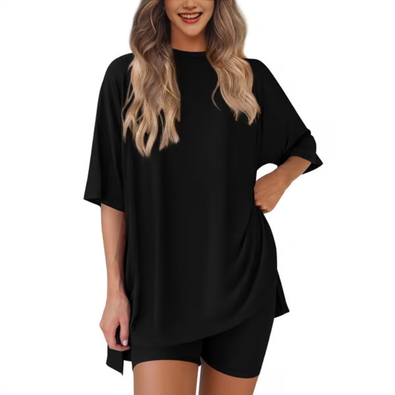 SummerEase™ – 2-delige Dames Set – Luchtige T-shirt & Stretch Shorts