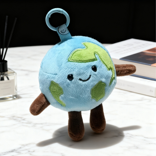 EarthCharm – Wereldbol Knuffel Sleutelhanger