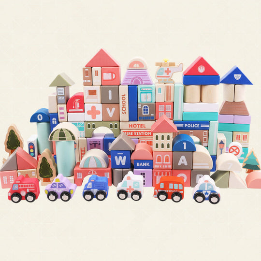 CityBlocks – Houten Bouwblokken Stad Set