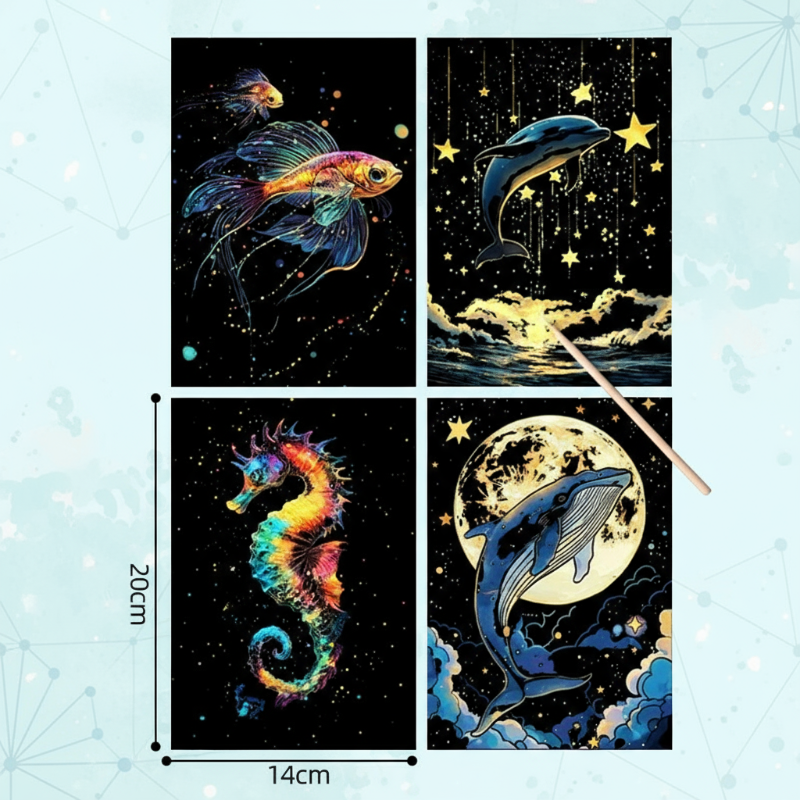 LumiGlow – Glow-in-the-dark Kraskaarten Set