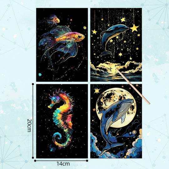 LumiGlow – Glow-in-the-dark Kraskaarten Set
