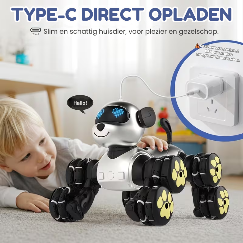 RoboPup™ – 8-Wiel RC Stunt Robot Hond – Gesture Control, Muziek & Licht