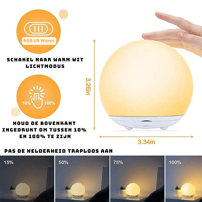 DreamGlow™ – Dimbaar Nachtlampje van Siliconen – Rustige Nachtverlichting voor Baby