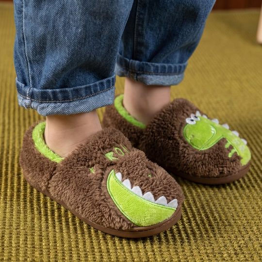 DinoHops – Pluche Kinderpantoffels met Vrolijke Dinofiguren