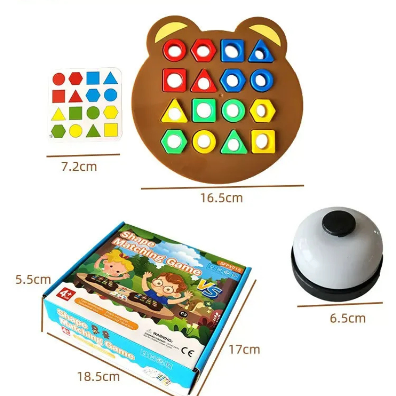 ShapeMatch™ – Montessori Vormenspel – Educatief Peuterspeelgoed met Kleuren & Kaarten