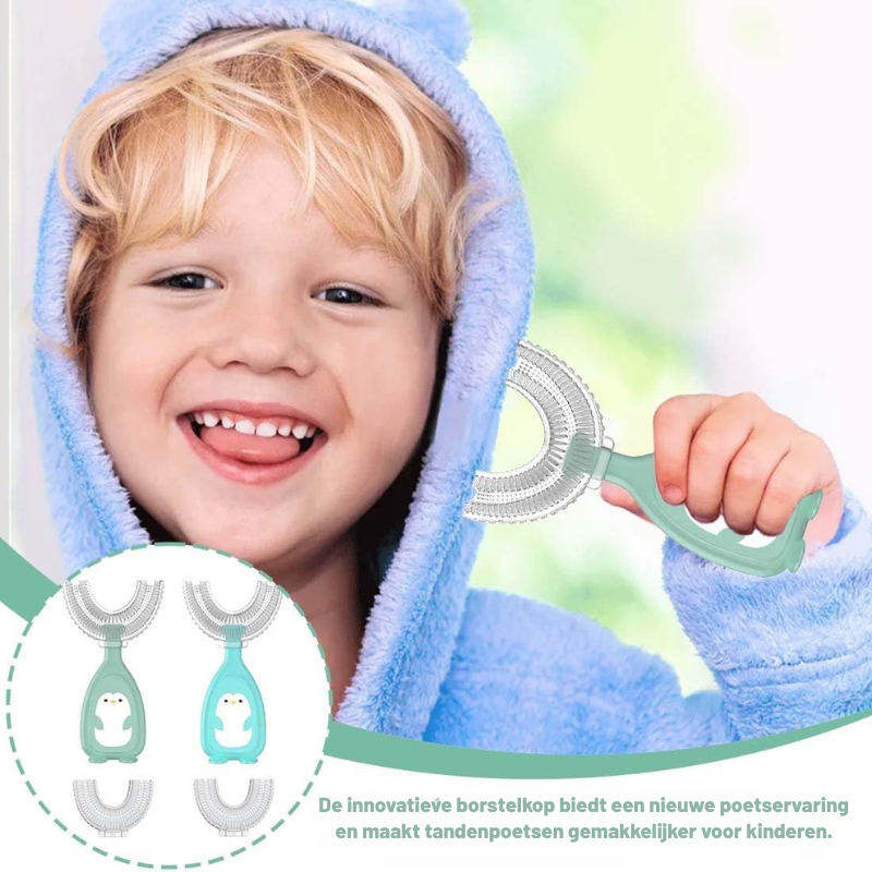 MiloBrush™ – U-vormige Kindertandenborstel 2-pack – 360° Siliconen 2–6 Jaar