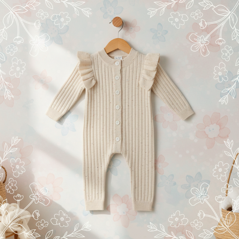 CherubKnit gebreid babypakje met engelenvleugels - Milo & Moon