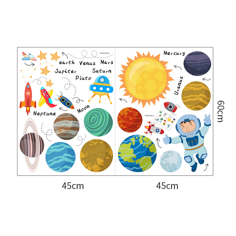 SpaceLearn – Educatieve Zonnestelsel Muursticker