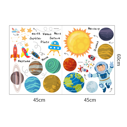 SpaceLearn – Educatieve Zonnestelsel Muursticker