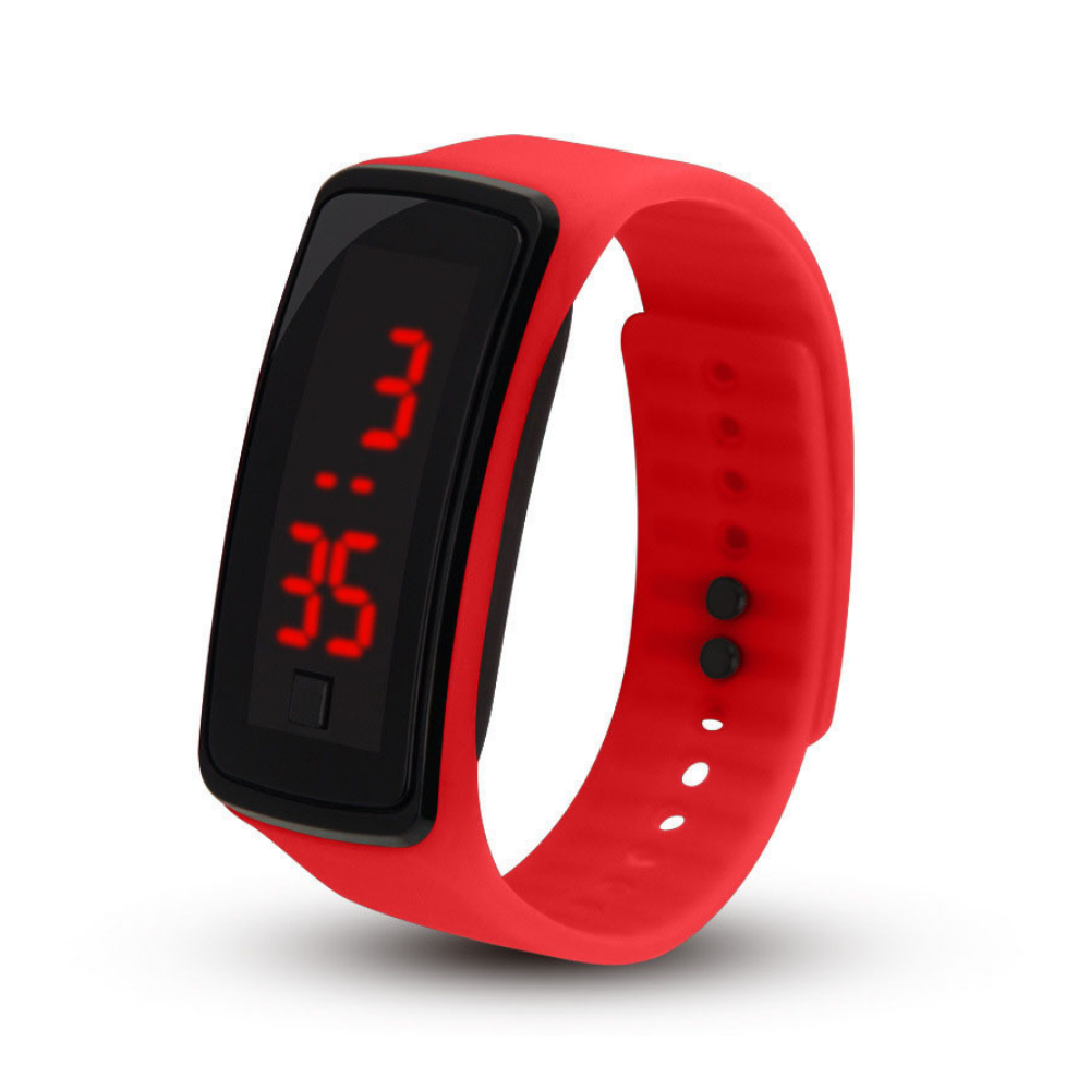 SlimPulse – Ultra Dun LED Sporthorloge met Siliconen Band