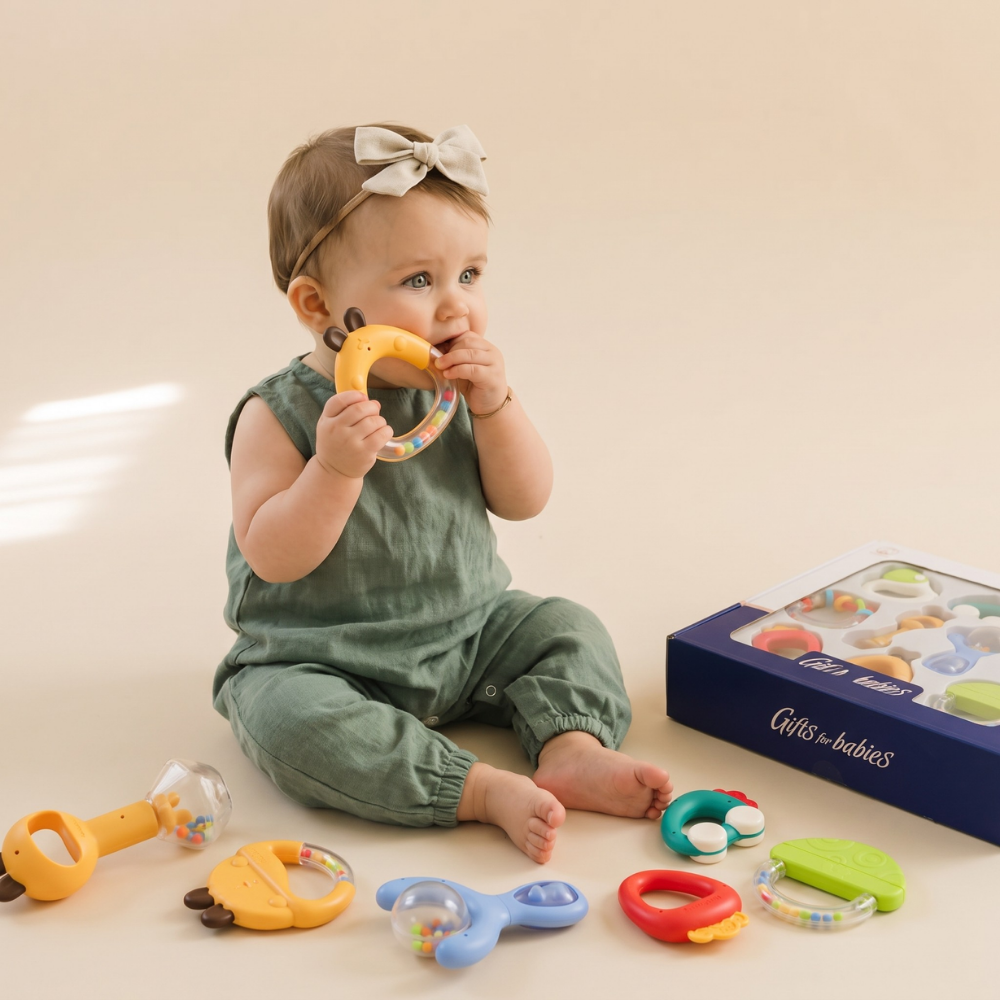 BunnySense – Baby Rammelaar en Bijtspeelgoed Set