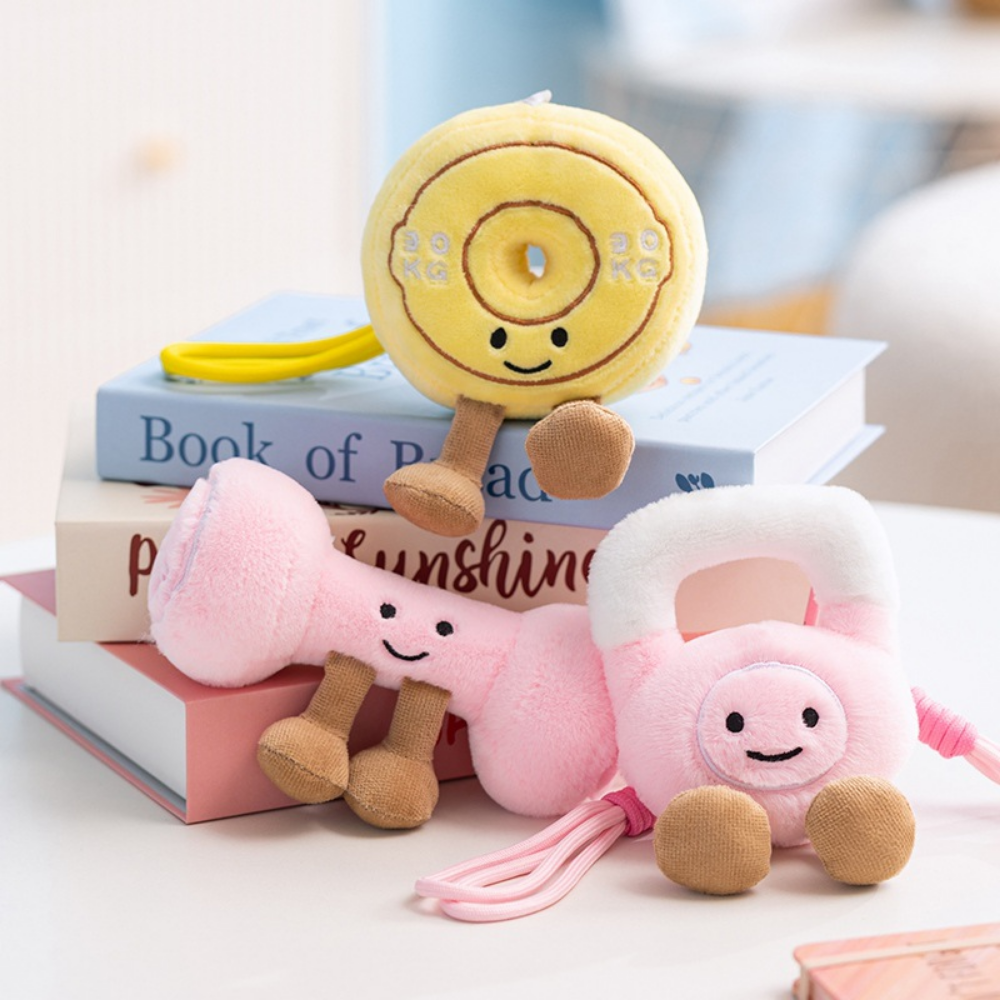 GymCuddle – Fitness Knuffel Sleutelhanger met Speels Design