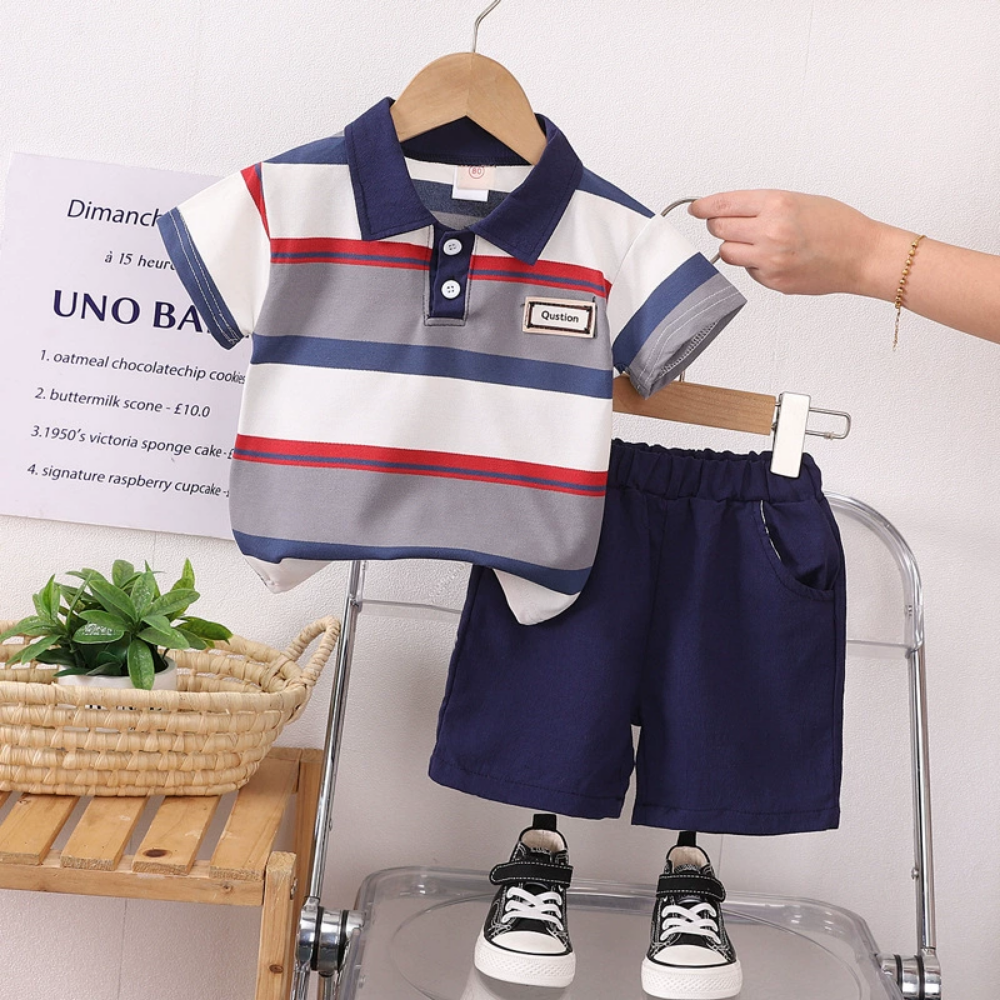 ClassicStride – Jongens Gestreepte Poloset met Short