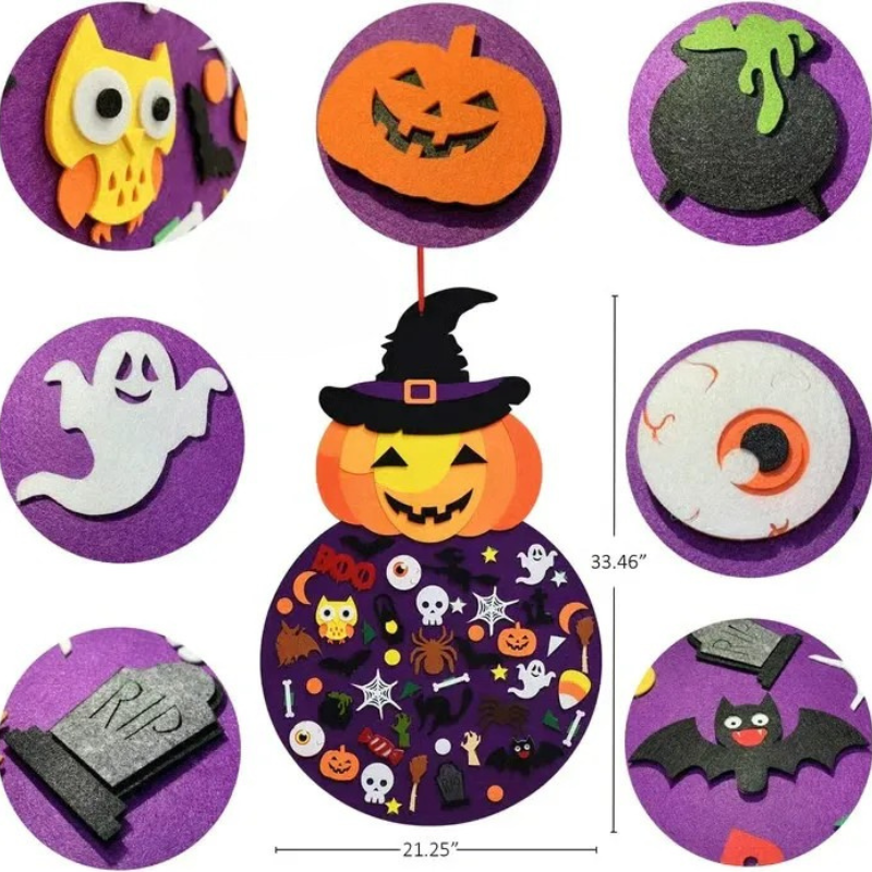 PumpkinPlay™ – DIY Halloween Pompoen Knutselset – Educatief Peuterspeelgoed in Vilt