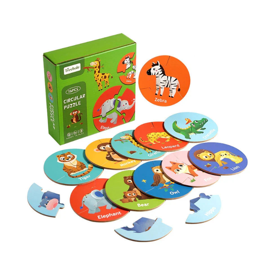 PuzzlePals™ – Educatieve Houten Dierenpuzzel voor Kinderen