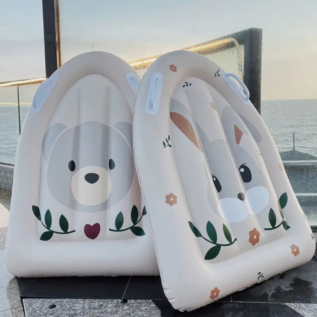 Kinder Surfboard Opblaasbaar met Handvatten | Cartoon Zwemboard voor Strand & Zwembad – WaveBuddy™