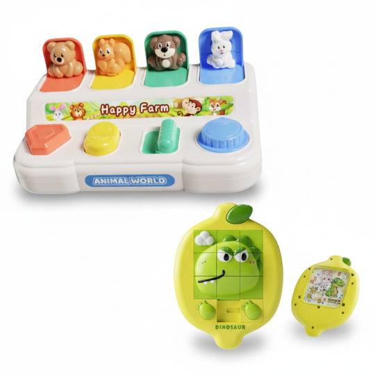 LearnPlay – Pop-up Dieren & Citroen Schuifpuzzel