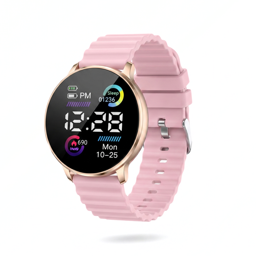 GlowFit – Rond LED Sporthorloge met Siliconen Band