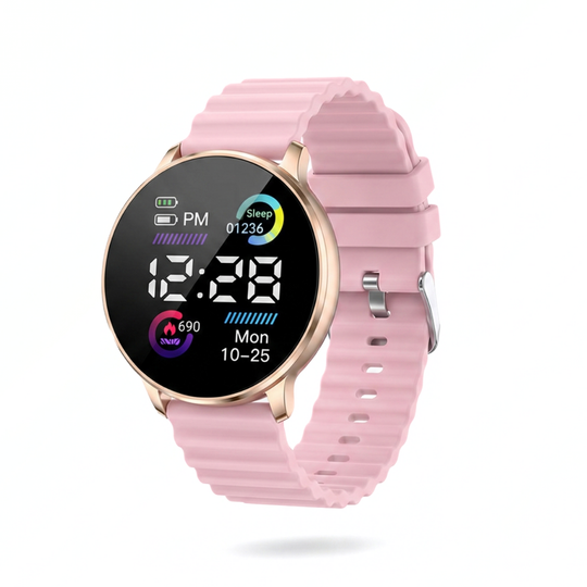 GlowFit – Rond LED Sporthorloge met Siliconen Band