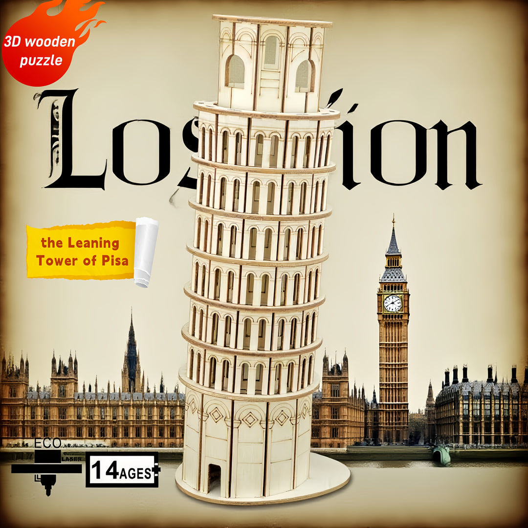 PisaCraft™ – 3D Houten Toren van Pisa Puzzel