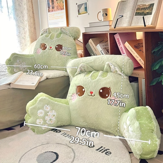 PawPillow™ – Schattig Kattenkussen met Grote Ogen & Pootjes – Zacht & Pluizig