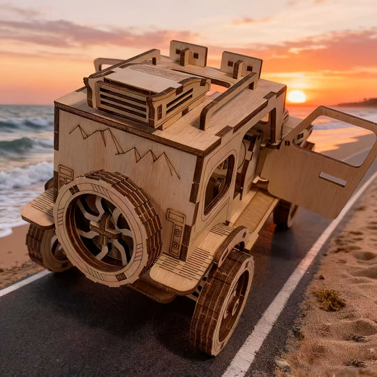 TrailWood™ – 3D Houten Off-Road Voertuig met Dubbele Deuren