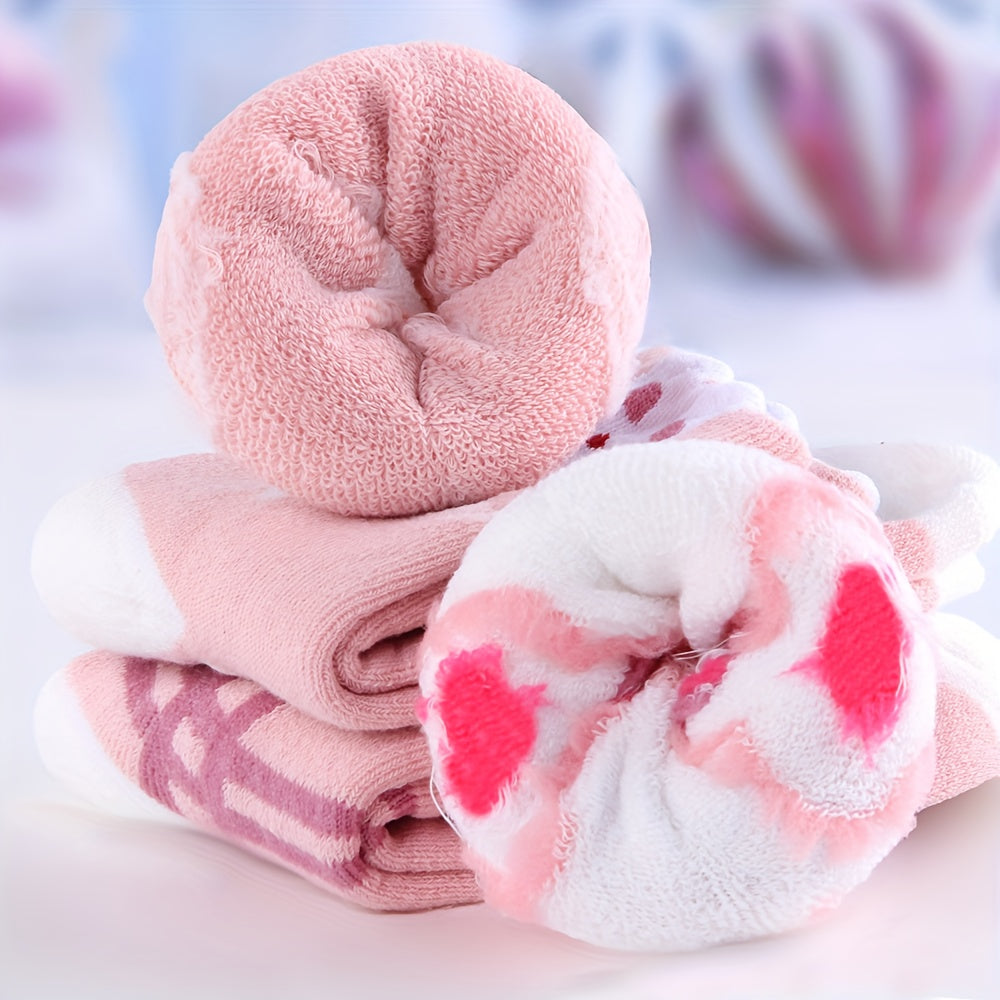 WarmToeKids™ – 5-Pack Meisjes Winter Sokken Set – Dikke Gebreide Sokjes