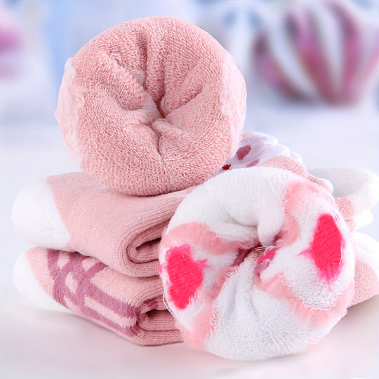 WarmToeKids™ – 5-Pack Meisjes Winter Sokken Set – Dikke Gebreide Sokjes