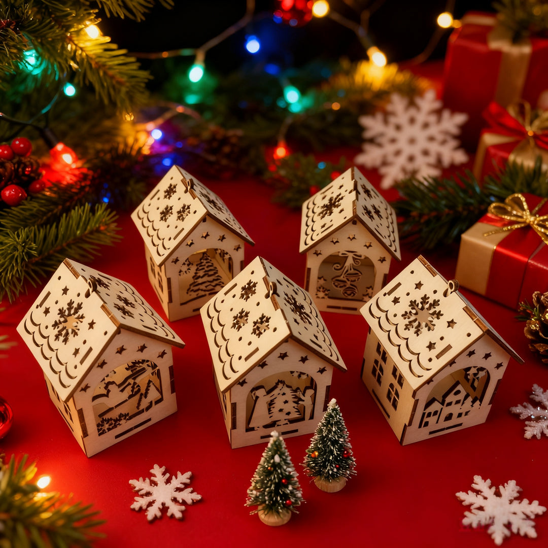 VillageCraft™ – 5-delige 3D Miniatuur Kerstdorp Bouwset