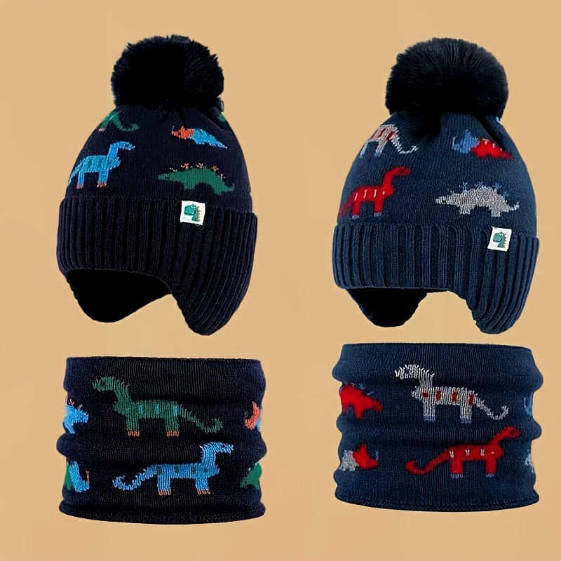 DinoSnug™ – Winter Muts & Nekwarmer Set voor Kinderen
