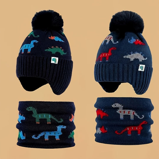 DinoSnug™ – Winter Muts & Nekwarmer Set voor Kinderen