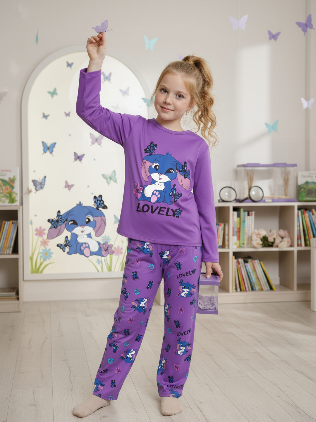 BunnyButterfly™ – Meisjes Pyjama Set – Longsleeve & Broek