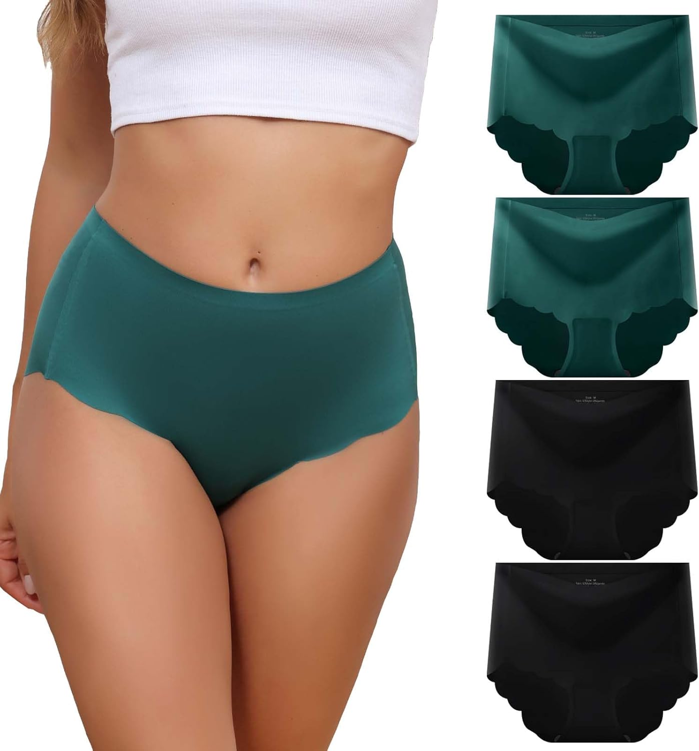 ComfyCurve™ – 4-pack Naadloos Damesondergoed, Hoge Taille, Comfortabel en Vormgevend