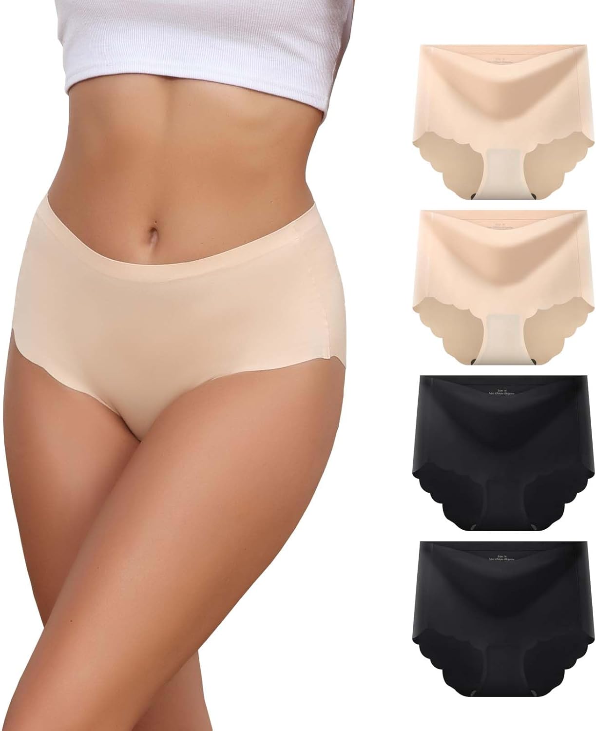 ComfyCurve™ – 4-pack Naadloos Damesondergoed, Hoge Taille, Comfortabel en Vormgevend
