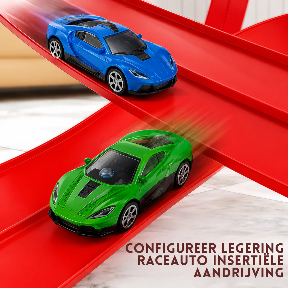 RaceRoll – Flexibele Racebaan met Push-and-Go Autootjes – Speelgoed