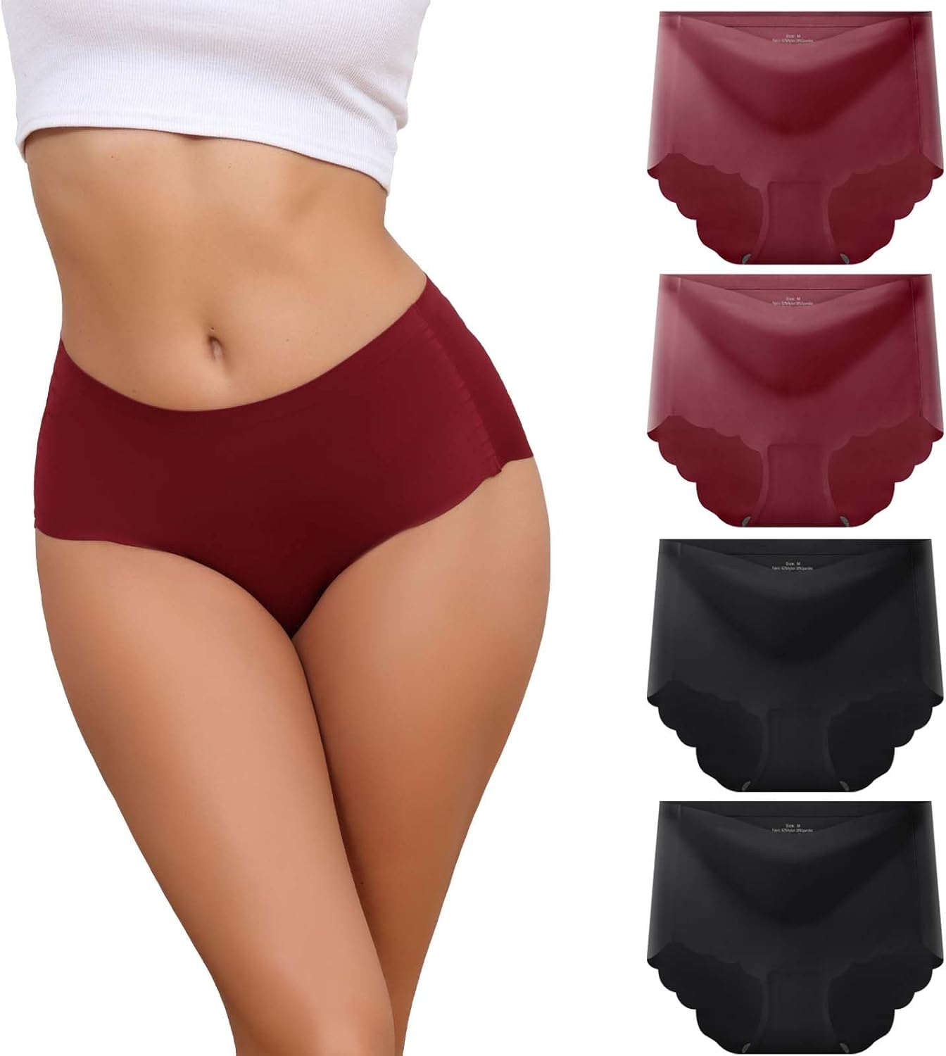 ComfyCurve™ – 4-pack Naadloos Damesondergoed, Hoge Taille, Comfortabel en Vormgevend