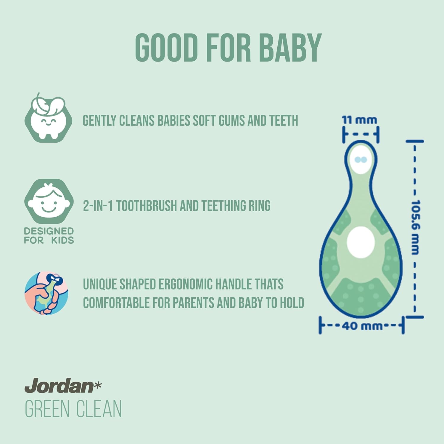 MiloBrush™ Baby Tandenborstel – Green Clean (0-2 jaar) | Bio Pack 3 Eenheden