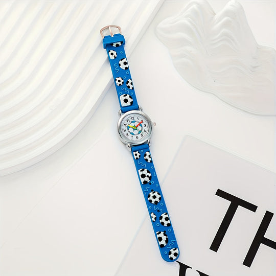 GoalTime™ – Kinderhorloge met Voetbalpatroon – Quartz & Sportief