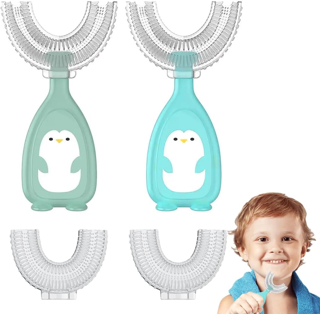 MiloBrush™ – U-vormige Kindertandenborstel 2-pack – 360° Siliconen 2–6 Jaar
