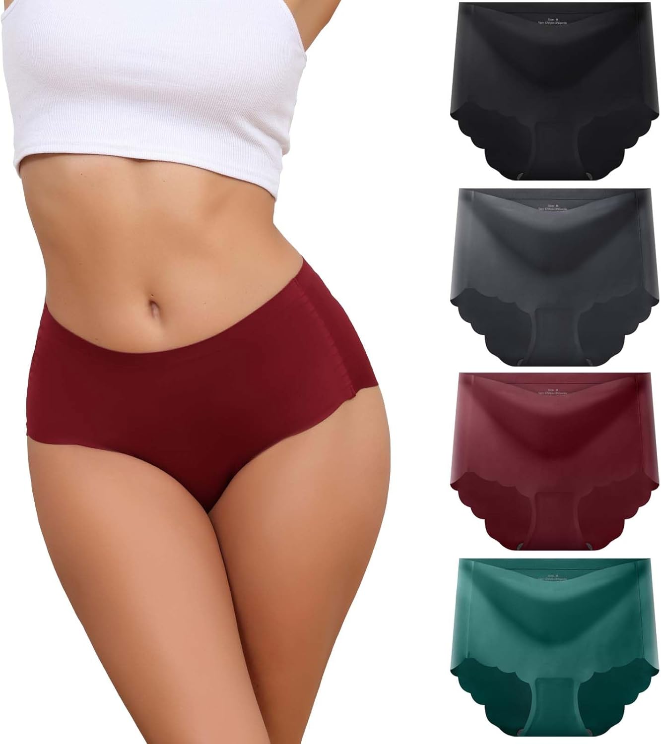 ComfyCurve™ – 4-pack Naadloos Damesondergoed, Hoge Taille, Comfortabel en Vormgevend