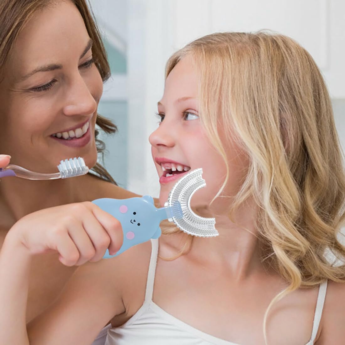 BearSmile™ – 3-pack U-vormige Kindertandenborstels voor 2-6 Jaar, BPA-vrije Siliconen, 360° Reiniging