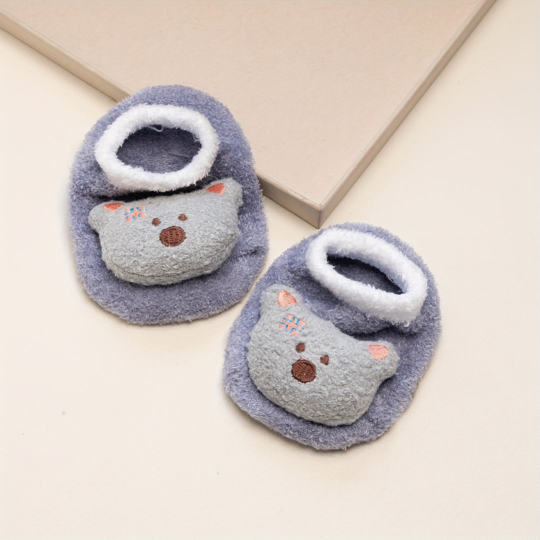 SnugFoot™ – Antislip Sokken voor Meisjes – Zachte & Schattige Dierendesigns (0–5 Jaar)